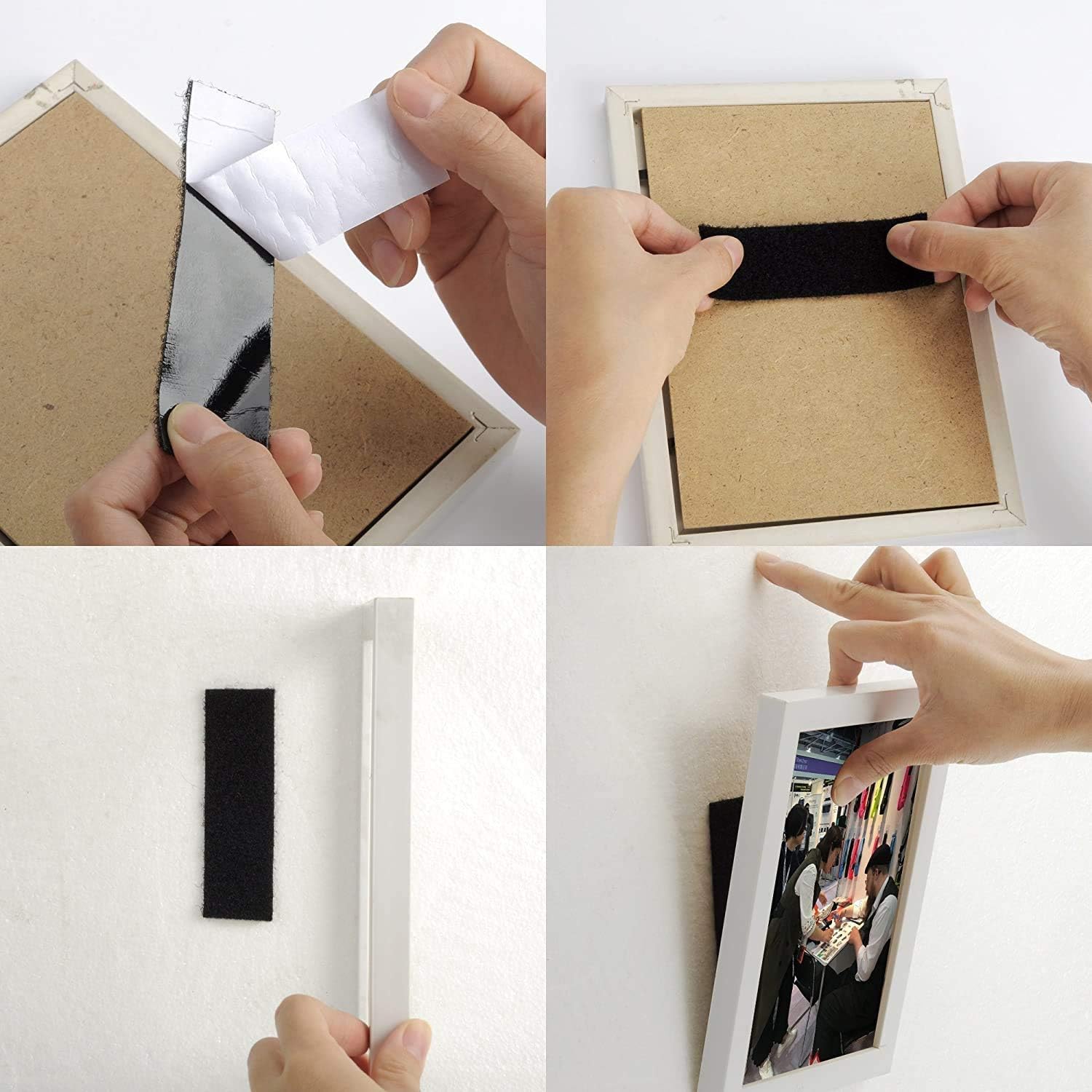 Heavy Duty Mounting Tape Double-Side Reclosable Hook Loop Strips Tape Sticky Fastener Waterproof Indoor Outdoor Use for Holds Picture Frame and Tools (15Pack- 3x10cm), 1.2x4 Inch - Image 7